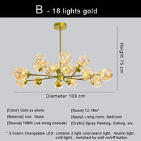 Modern star chandelier with decorative glass lampshade
