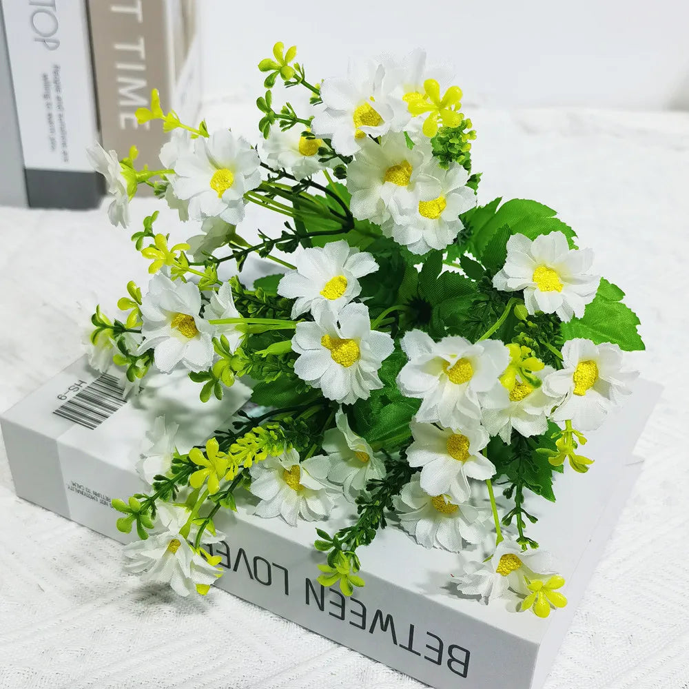 Set of uv-resistant artificial flowers for outdoor decoration