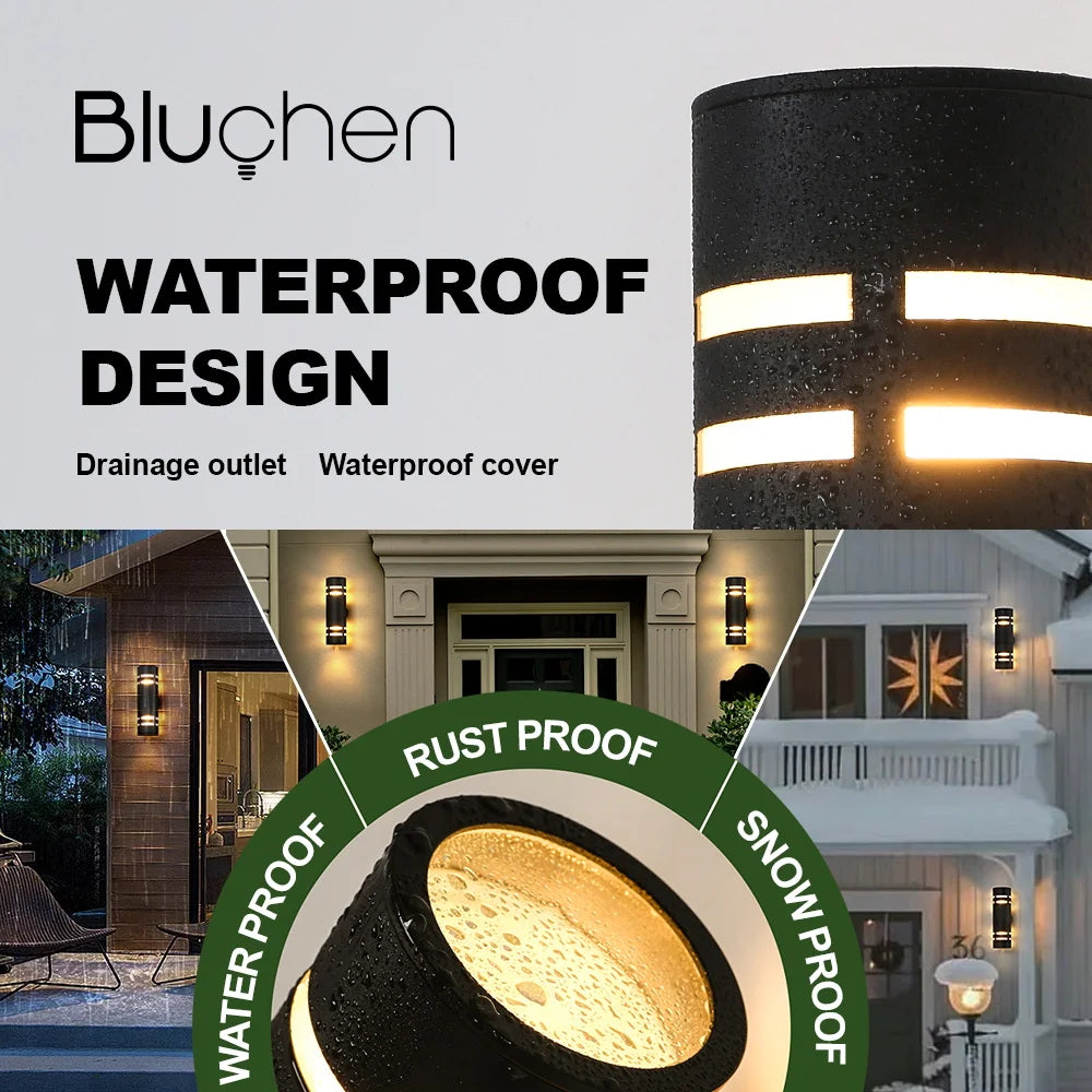 Elegant and modern waterproof stainless steel LED outdoor wall light