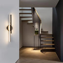Designer wall light with two metallic LED bars Lio