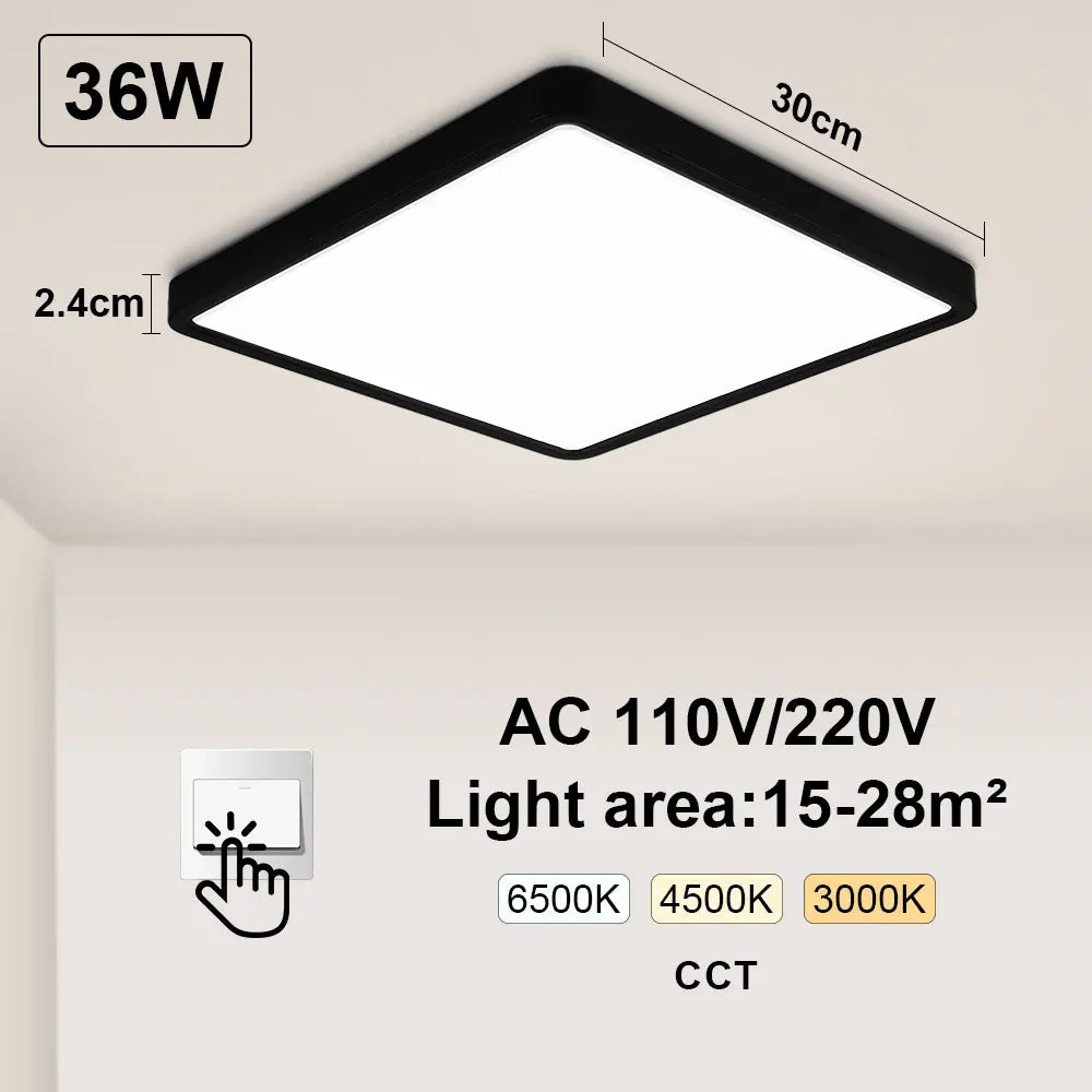 Tuya smart LED ceiling light with app and voice control, Alexa and Google compatible, remote control for living room and bedroom - vue 12 sur 22