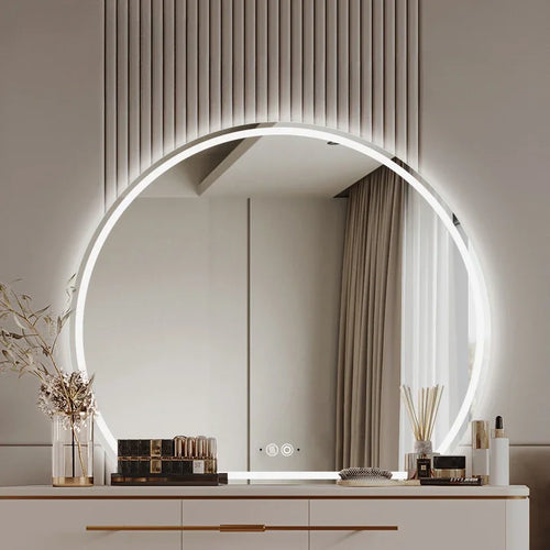 artistic makeup mirror with creative wall light - vue 3 sur 13