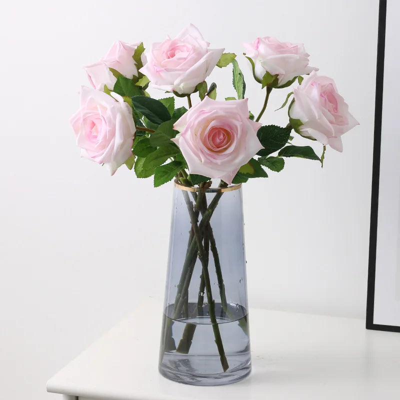 Artificial latex rose flowers for elegant decor