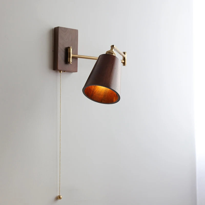 Ash and walnut wood LED wall light - vue 4 sur 23