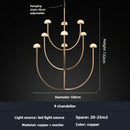 Spanish natural marble retro style copper and LED chandelier