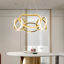 Modern chandelier with suspended silicone LED lamps