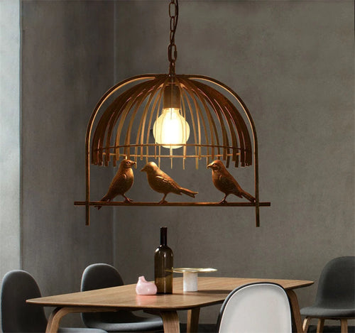 Wrought iron birdcage chandelier for café and bar - vue 6 sur 6