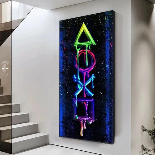 graffiti painting playstation game room wall decoration video games