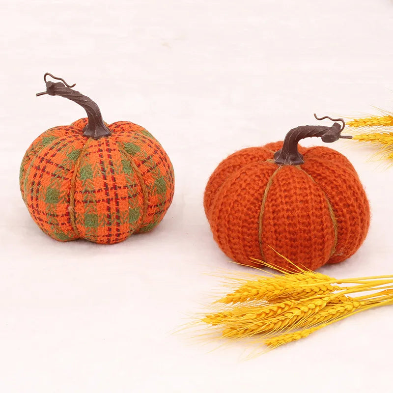 Decorative fabric pumpkins for halloween, thanksgiving and celebrations - vue 2 sur 9