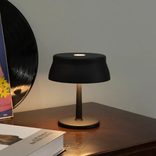 Usb table lamp for restaurant café bar rechargeable wireless mushroom lamp touch switch night light mini retro nordic led lights - vue 2 sur 6