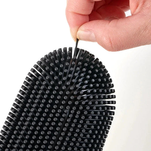 Luxury toilet brush in metal and plastic with removable holder - vue 3 sur 8