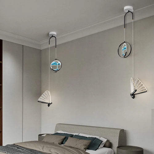Creative double head Nordic style quicksand chandelier - vue 7 sur 10