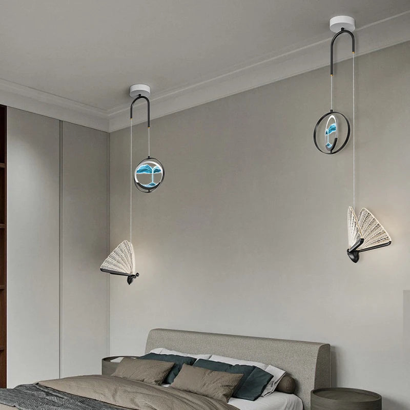 Creative double head Nordic style quicksand chandelier - vue 6 sur 10