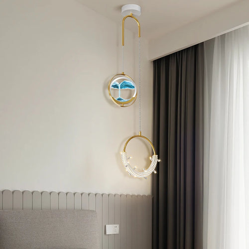 Creative double head Nordic style quicksand chandelier - vue 5 sur 10