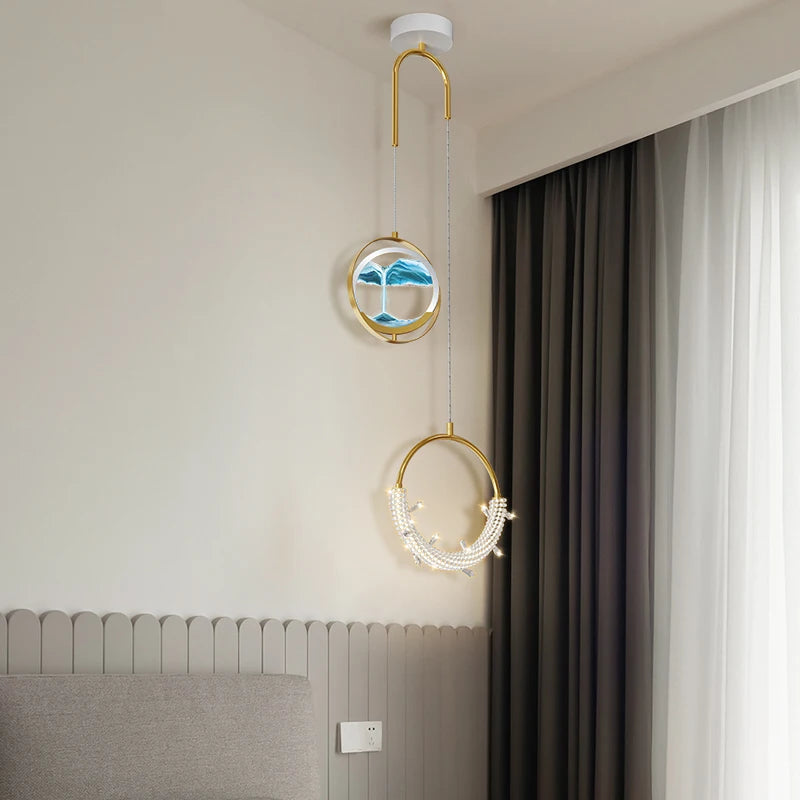 Creative double head Nordic style quicksand chandelier - vue 4 sur 10