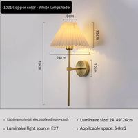 Modern pleated fabric wall light nordic creative hotel lighting