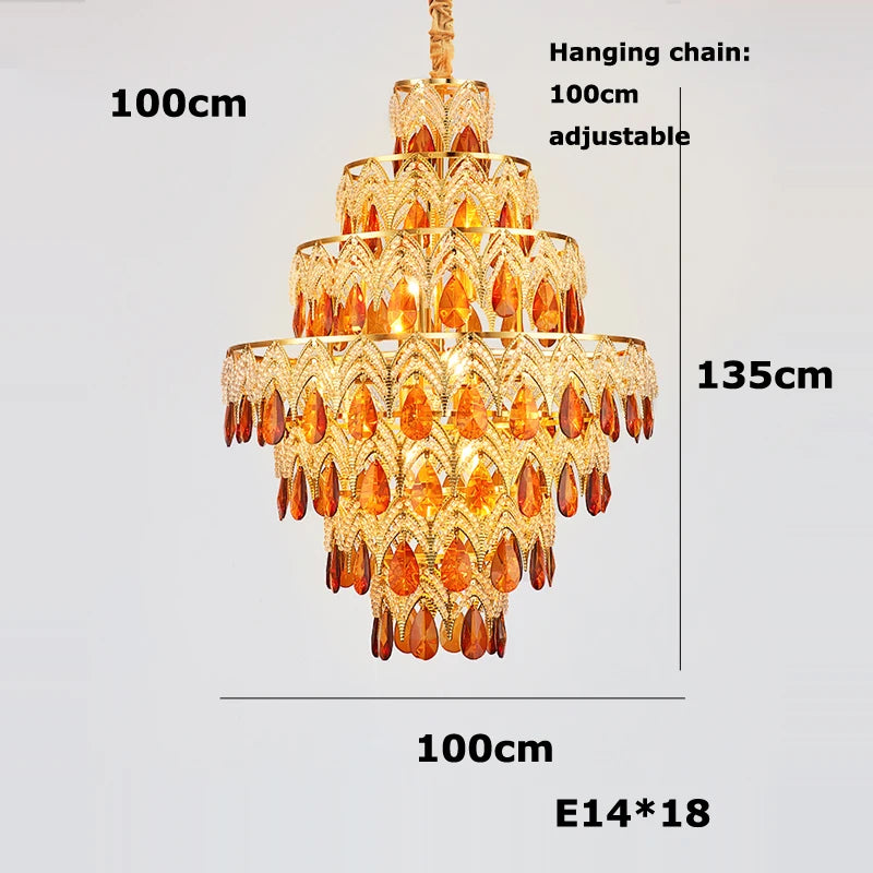 Elegant gold chrome LED ceiling light for interiors