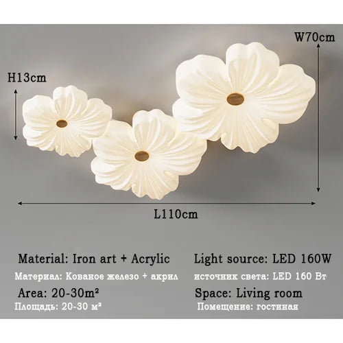 Modern LED ceiling light flower shape for indoor decoration - vue 11 sur 12