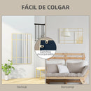 rectangular wall mirror with gold metal frame