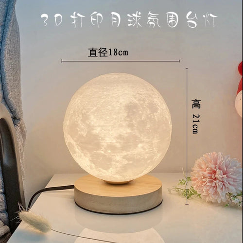 Creative 3D moon table lamp for bedroom and study - vue 12 sur 12