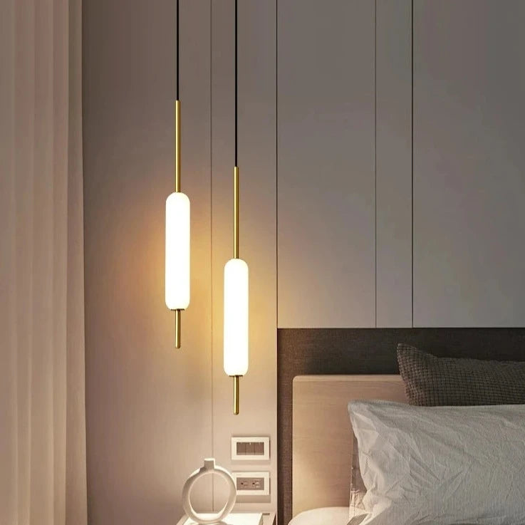 Modern minimalist nordic pendant light in metal and glass