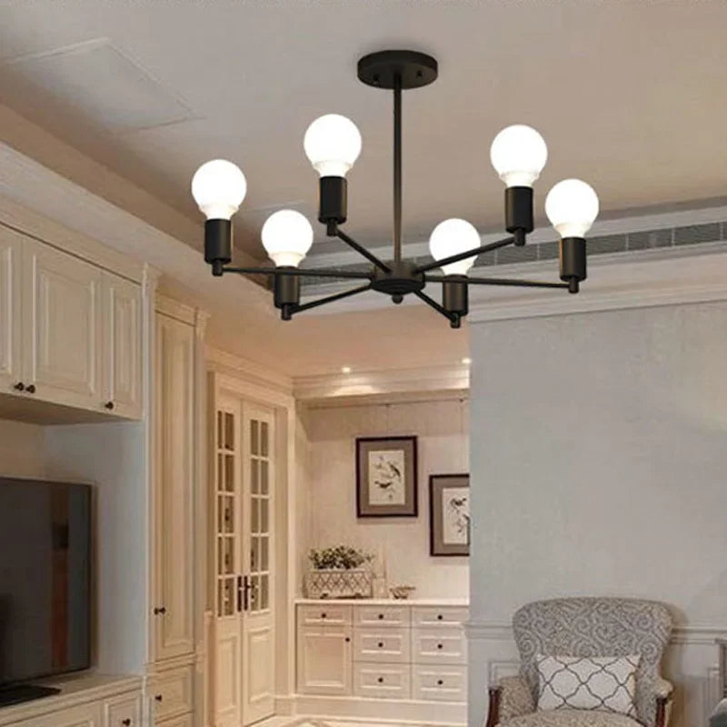 Modern industrial chandelier for simple retro interior decor