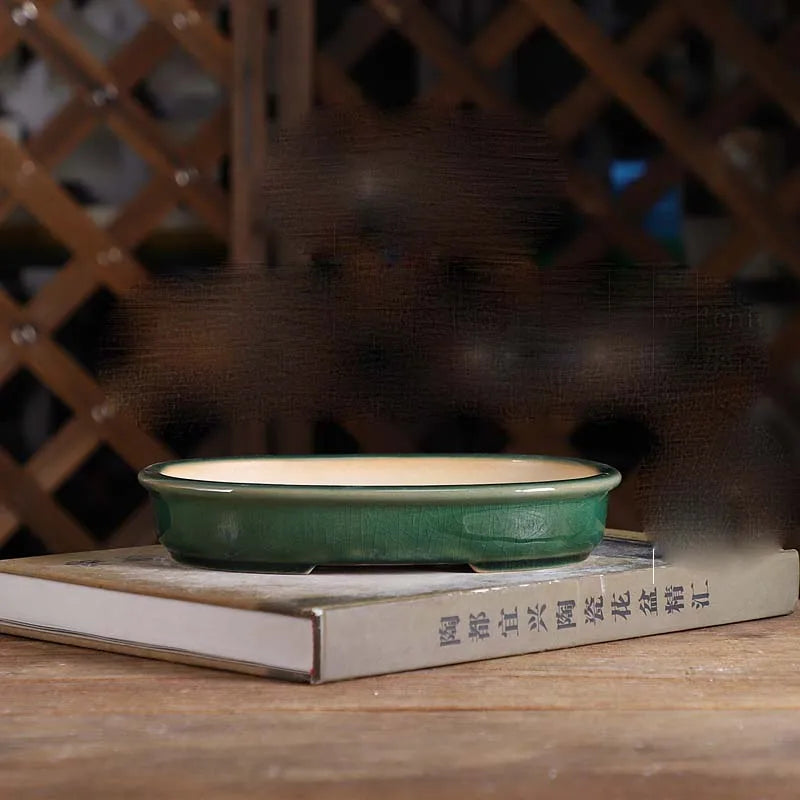round sand flower pot for retro bonsai and succulents - vue 13 sur 19