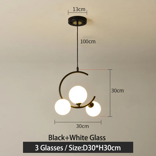 Nordic glass ball decorative and creative lamp - vue 13 sur 16