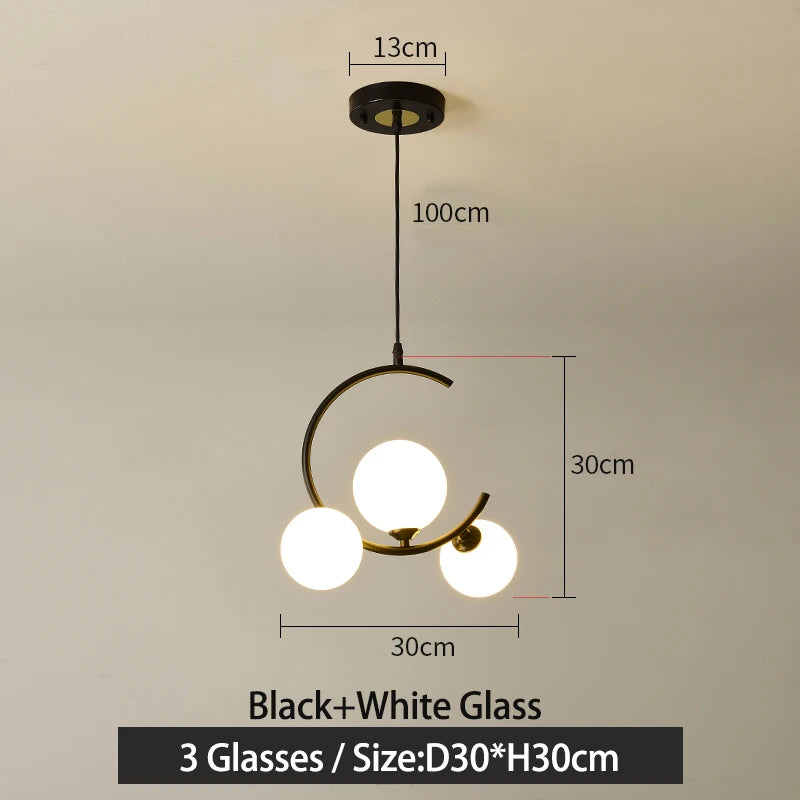Nordic glass ball decorative and creative lamp - vue 12 sur 16