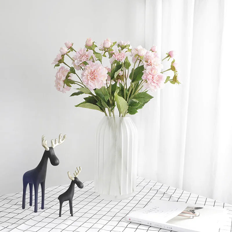 Artificial Sweet Three-Headed Peony Flower, Wedding Decoration, Simulation Peony Flower, Living Room and Office Decoration - vue 3 sur 9