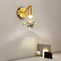 Minimalist luxury copper LED wall light 5W warm for bedroom or bedside