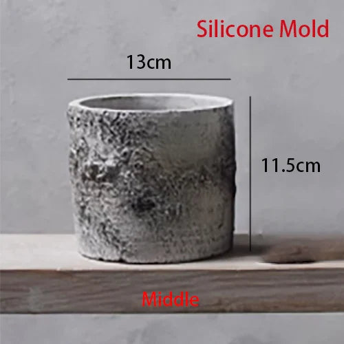Retro silicone mould for cement flower pot
