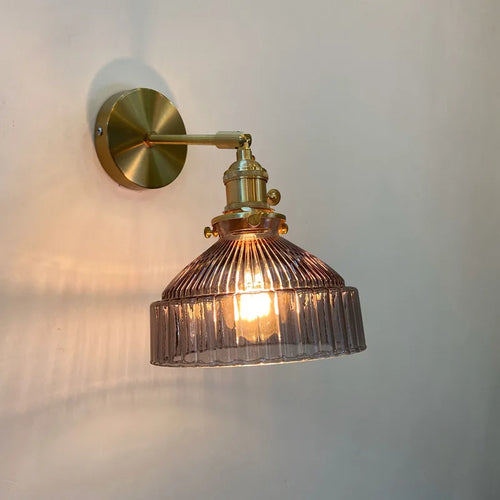 Modern vintage glass wall light for bedroom, mirror, hallway, bedside, cafe, restaurant, switch and plug - vue 9 sur 20
