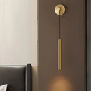 Luxury copper LED wall light with adjustable height and warm ambience