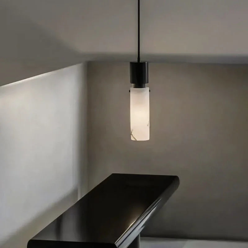 Natural marble chandelier with adjustable cord