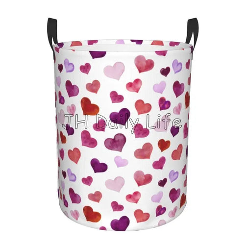 foldable love hearts laundry basket for storage - vue 12 sur 12