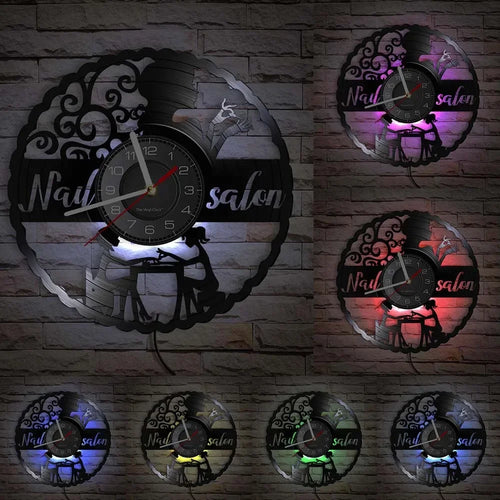 vinyl wall clock for nail and beauty salon - vue 12 sur 31