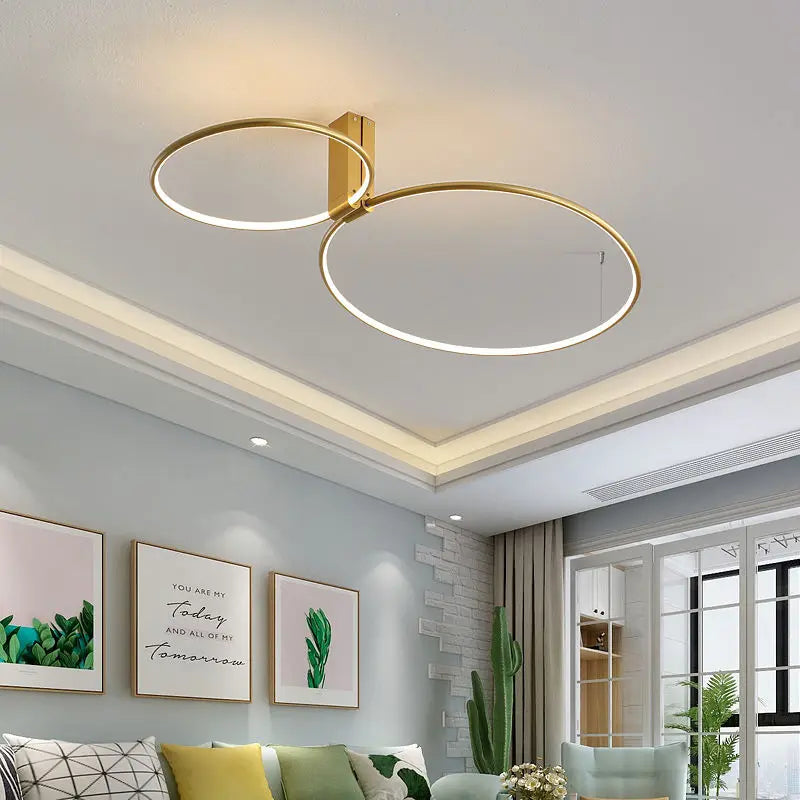 Modern circular LED ceiling light with creative 360-degree rotation