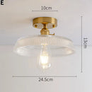 Modern Japanese retro carved glass ceiling light