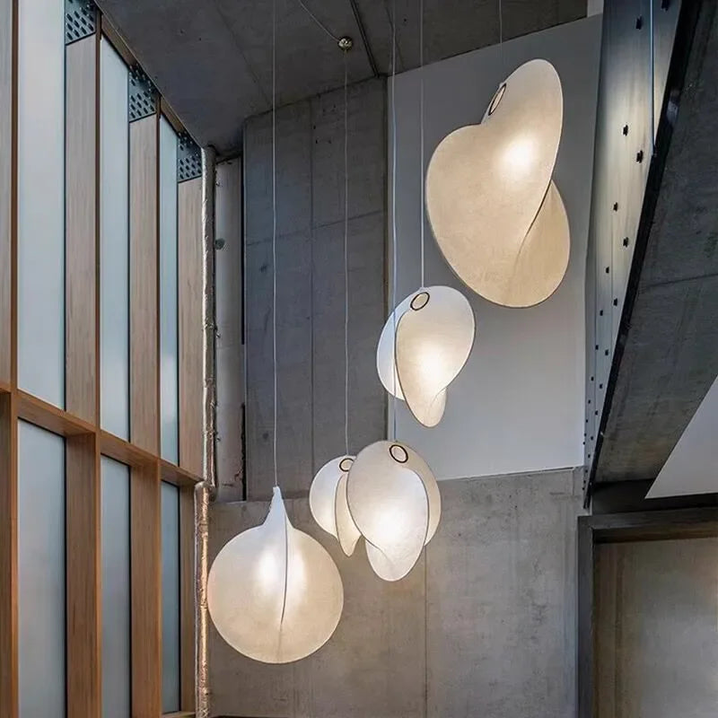 Nordic silk LED wabi sabi pendant light for home decoration