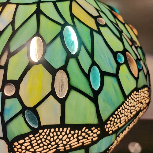 Scandinavian dragonfly chandelier tiffany style retro designer garden lighting - vue 5 sur 6