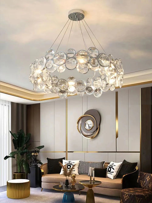 Modern k9 crystal chandelier for elegant interior decor - vue 5 sur 10