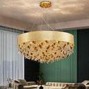 Modern crystal LED chandelier with dimmer