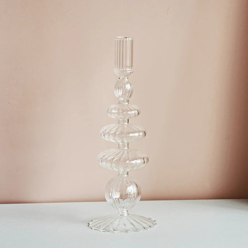 Clear glass candleholder modern nordic home decor - vue 17 sur 31