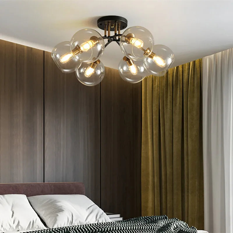 Industrial smoked glass ceiling light for modern décor