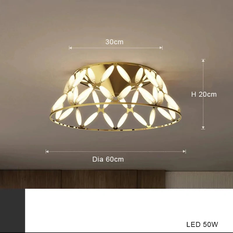 Modern minimalist LED ceiling light with decorative lampshade