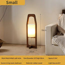 Japanese wabi sabi wooden floor lamp for interior decoration with a Zen atmosphere