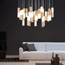 Modern wooden chandelier for designer indoor lighting