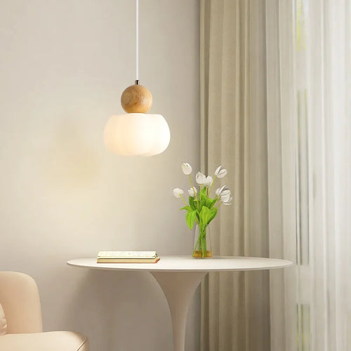 Nordic solid wood pendant light for interior decoration - vue 3 sur 10