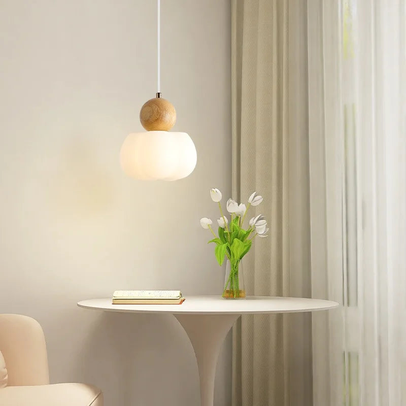 Nordic solid wood pendant light for interior decoration - vue 3 sur 10